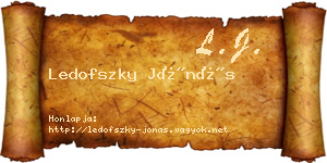 Ledofszky Jónás névjegykártya